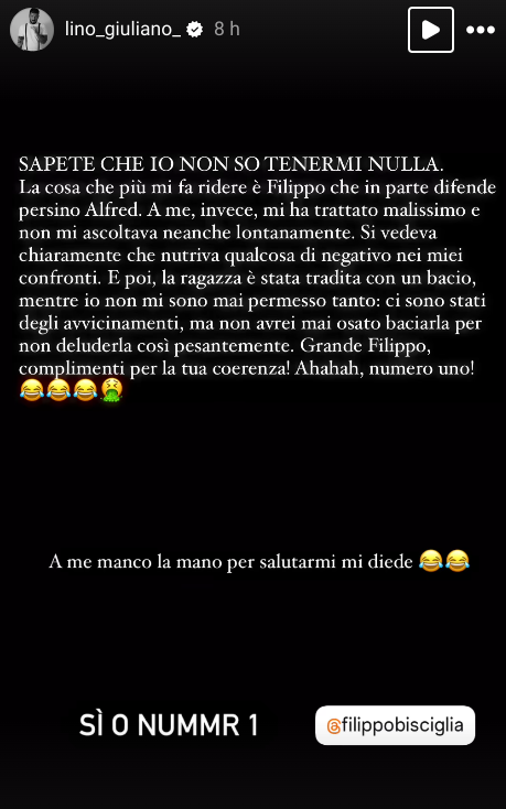 Temptation Island, ex volto furioso si scaglia contro Filippo Bisciglia: “Difende Alfred, a me invece mi ha trattato malissimo”